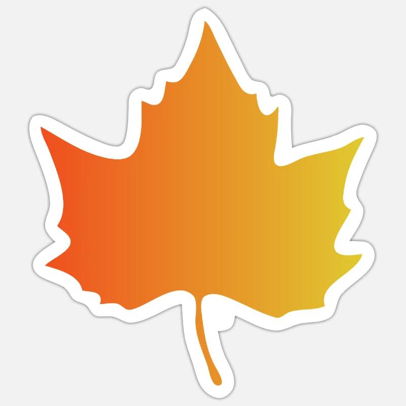 Autumn Gradient Maple Leaf - Sticker size S (10 x 10 cm) - white matte