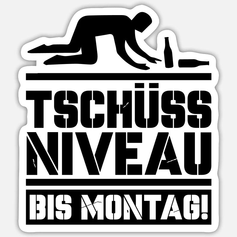 Bye bye niveau jusqu’à lundi - Sticker taille S (10 x 10 cm) - blanc mat