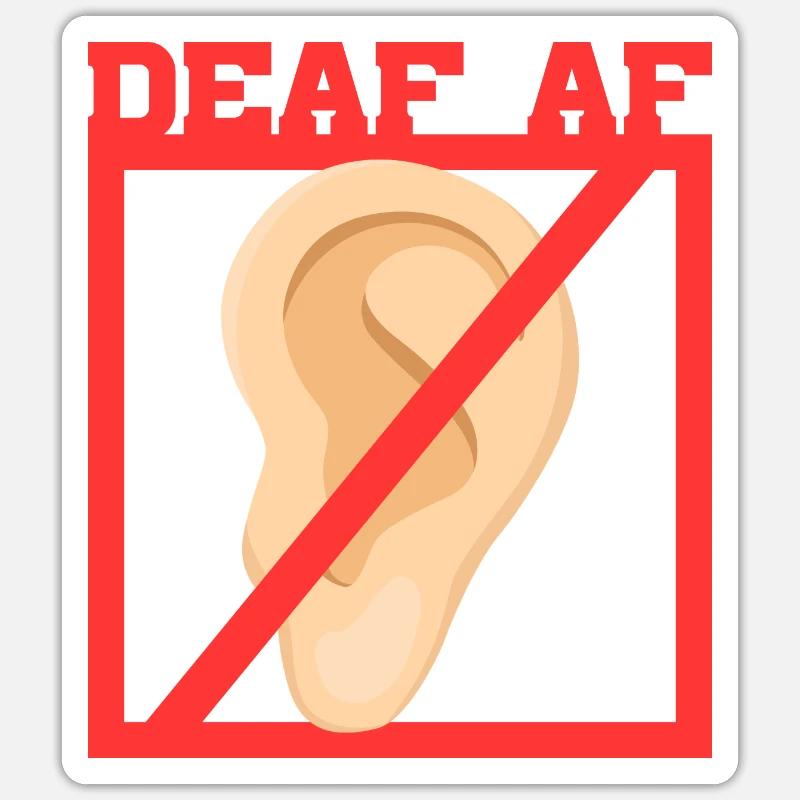 Deaf Deaf Hearing Impairment - Sticker size S (10 x 10 cm) - white matte