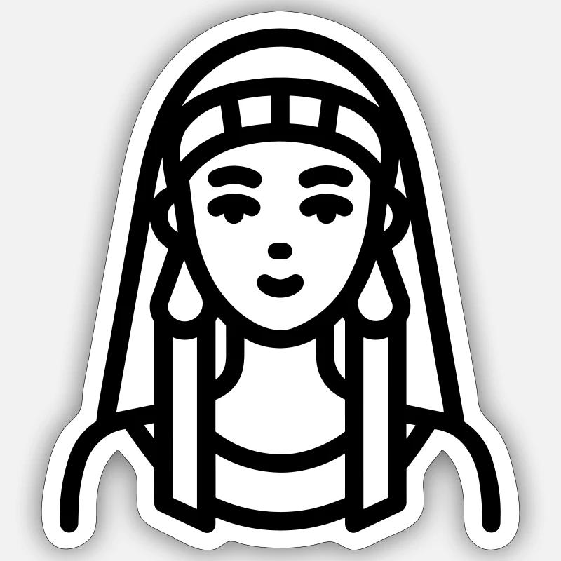 Pharao - Sticker Größe S (10 x 10 cm) - Mattweiß