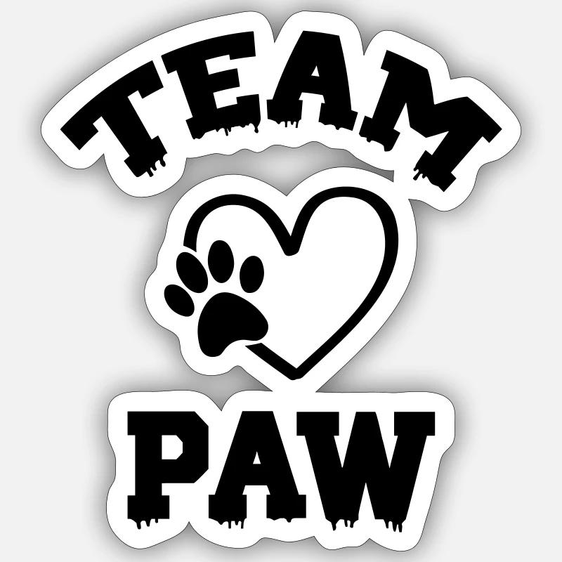 Team Paw - Sticker size S (10 x 10 cm) - white matte