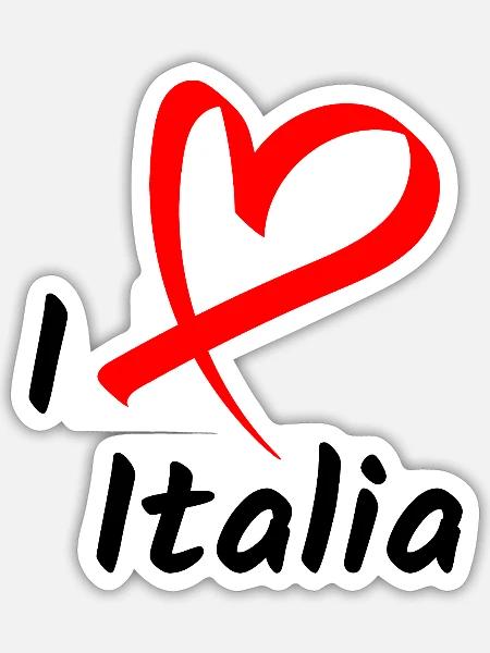I Love Italia Herz Geschenk - Sticker Größe S (10 x 10 cm) - Mattweiß