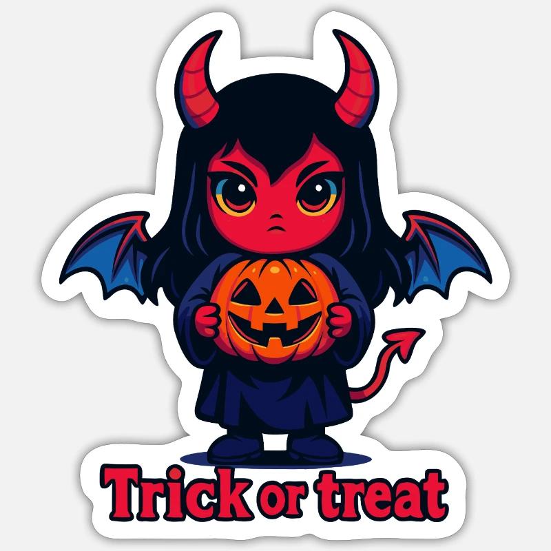 Süßes oder Saures – Süßer Teufel - Sticker Größe S (10 x 10 cm) - Mattweiß