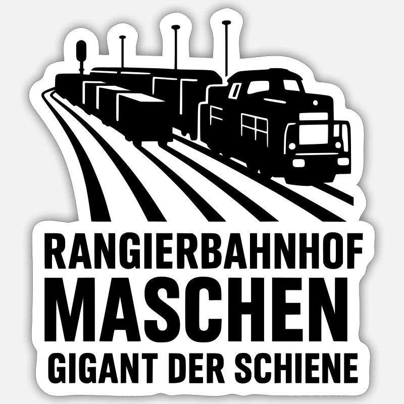 Rangierbahnhof Maschen Güterzug Gleise - Sticker Größe S (10 x 10 cm) - Mattweiß