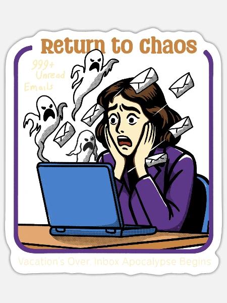 Rückkehr ins Chaos - Sticker Größe S (10 x 10 cm) - Mattweiß