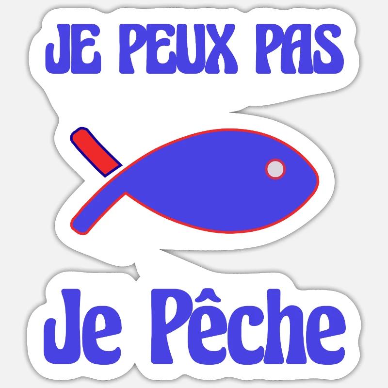 PÊCHE. RETRAITE. RETRAITE. RETRAITEE - Sticker taille S (10 x 10 cm) - blanc mat