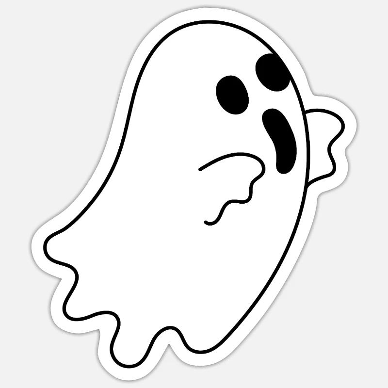 Fantôme - Sticker taille S (10 x 10 cm) - blanc mat