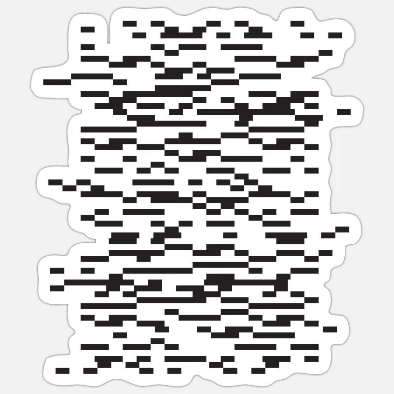 Glitch Stripe Abstract Night Sticker size S (10 x 10 cm)