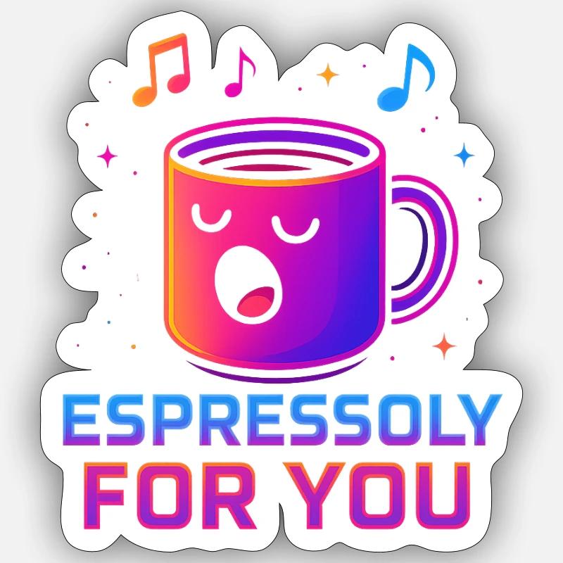 Espresso per Lei - Sticker formato S (10 x 10 cm) - bianco opaco