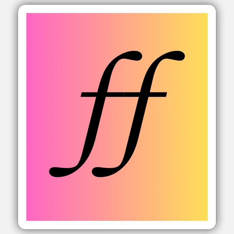 Fortissimo - Music Monogram Gradient Sticker size S (10 x 10 cm)