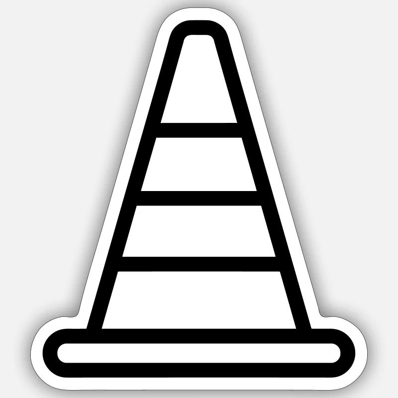 cône - Sticker taille S (10 x 10 cm) - blanc mat