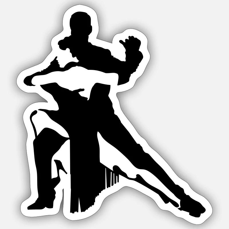 Couple dansant Sticker taille S (10 x 10 cm)