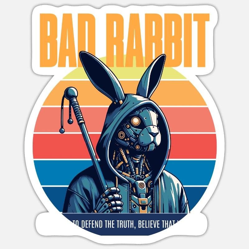 bad rabbit - Sticker size S (10 x 10 cm) - white matte