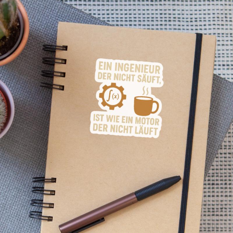 Engineer Humor Coffee Engine Sticker size S (10 x 10 cm)