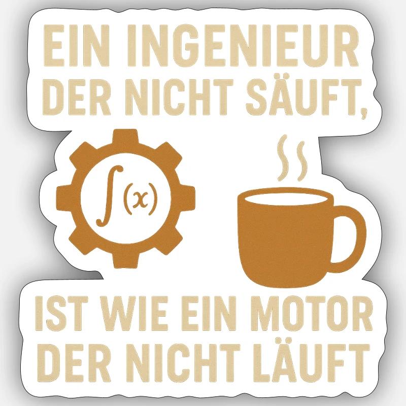 Engineer Humor Coffee Engine Sticker size S (10 x 10 cm)
