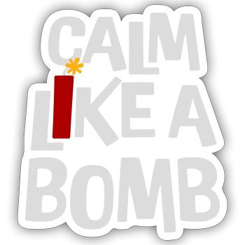 Calm Like Bomb Paradox Irony Humor Explosive Joke - Sticker size S (10 x 10 cm) - white matte - Front