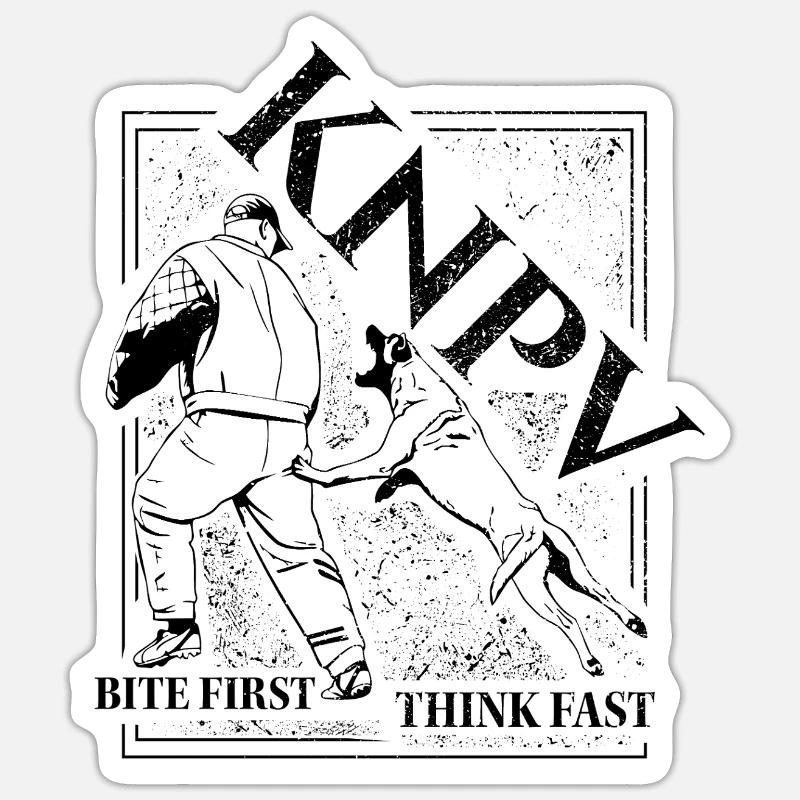 KNPV Working Dog Training  - Sticker size S (10 x 10 cm) - white matte