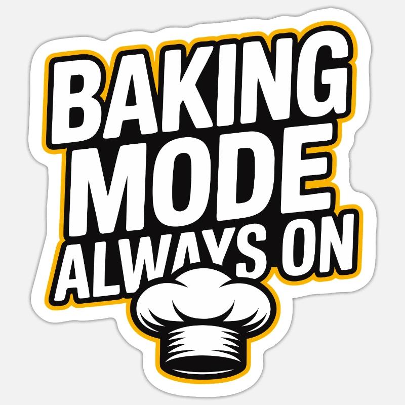 Backmodus Immer An - Sticker Größe S (10 x 10 cm) - Mattweiß
