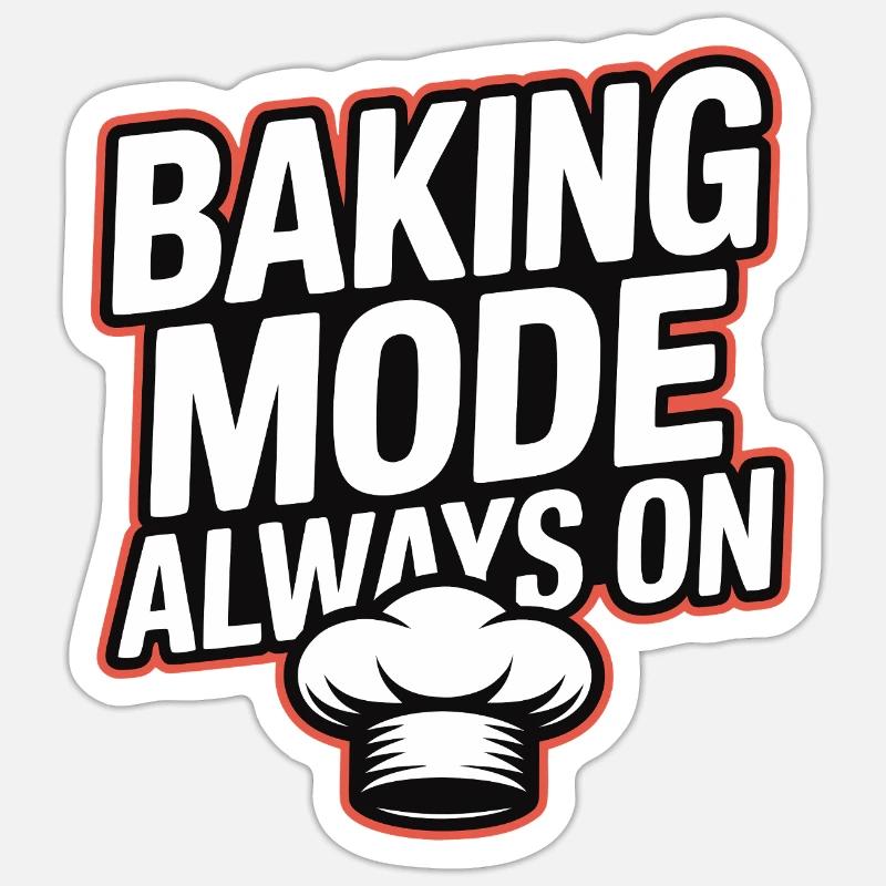 Mode de cuisson toujours activé - Sticker taille S (10 x 10 cm) - blanc mat