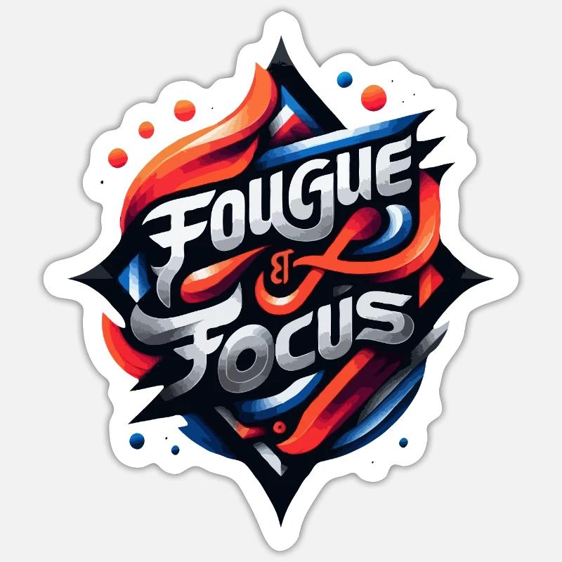 Fougue et Focus Emblème - Sticker taille S (10 x 10 cm) - blanc mat