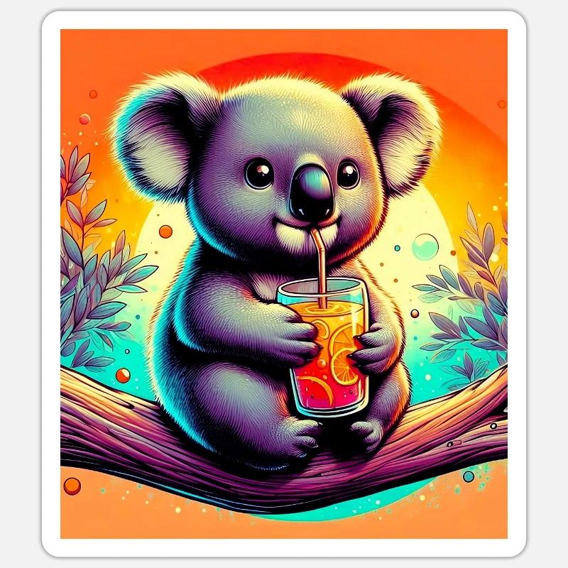 Koala - Sticker taille S (10 x 10 cm) - blanc mat