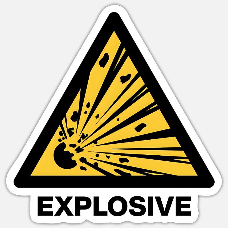 Explosive Warnzeichen Funshirt  Sticker Größe S (10 x 10 cm)