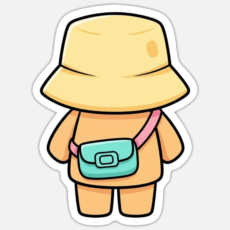 Hutträumer mit Tasche - Sticker Größe S (10 x 10 cm) - Mattweiß