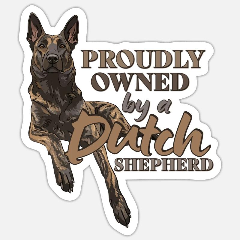 Berger hollandais - Dutchie - Sticker taille S (10 x 10 cm) - blanc mat