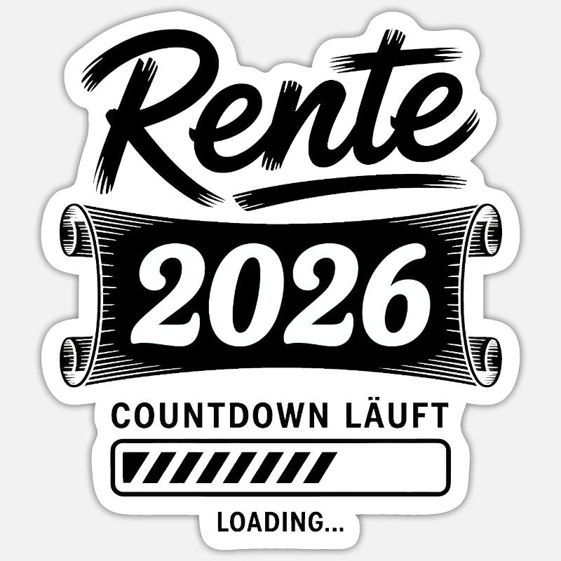 Pension 2026 Countdown - Sticker size S (10 x 10 cm) - white matte