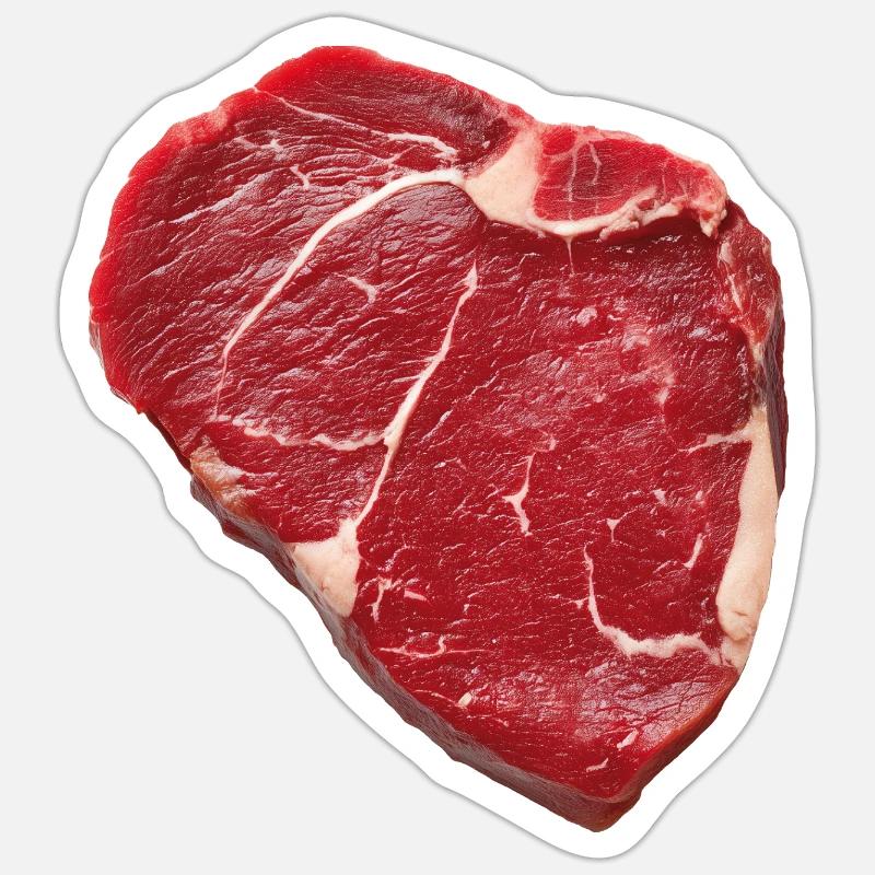 Steak - Sticker size S (10 x 10 cm) - white matte