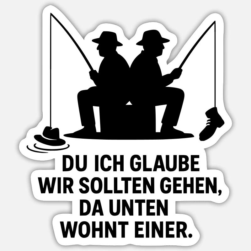 Blague du pêcheur Sticker taille S (10 x 10 cm)