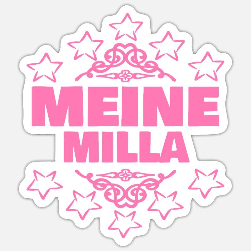 Maedchen Milla - Sticker Größe S (10 x 10 cm) - Mattweiß