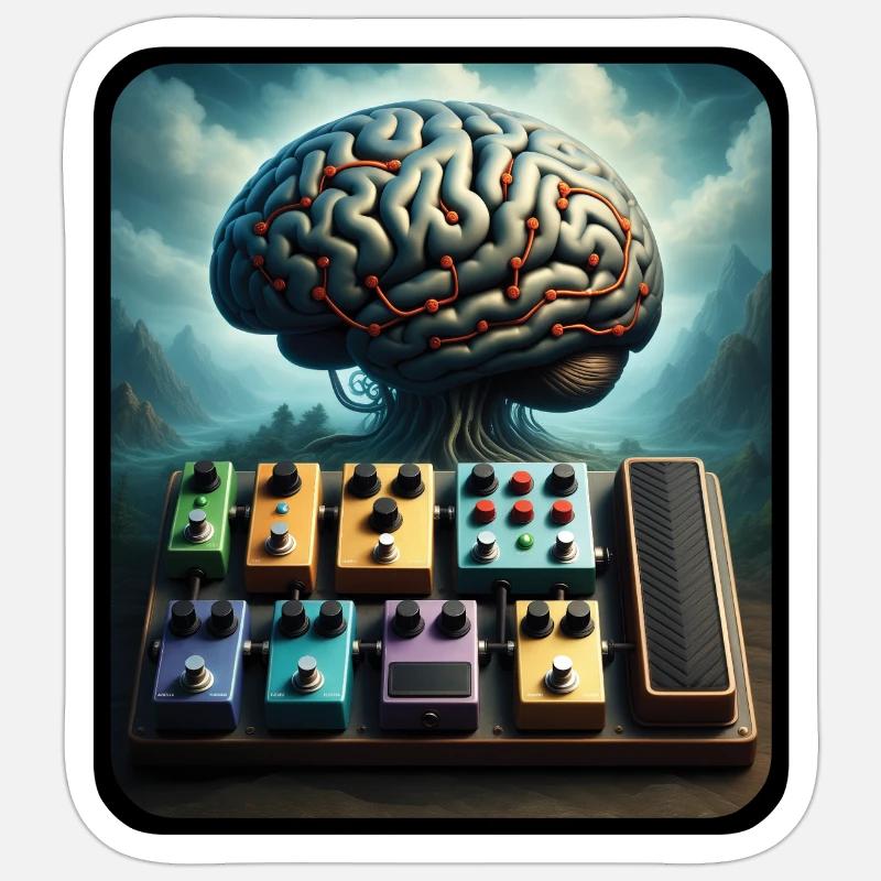 PEDALBOARD TREE – Ton & Bild - Sticker Größe S (10 x 10 cm) - Mattweiß