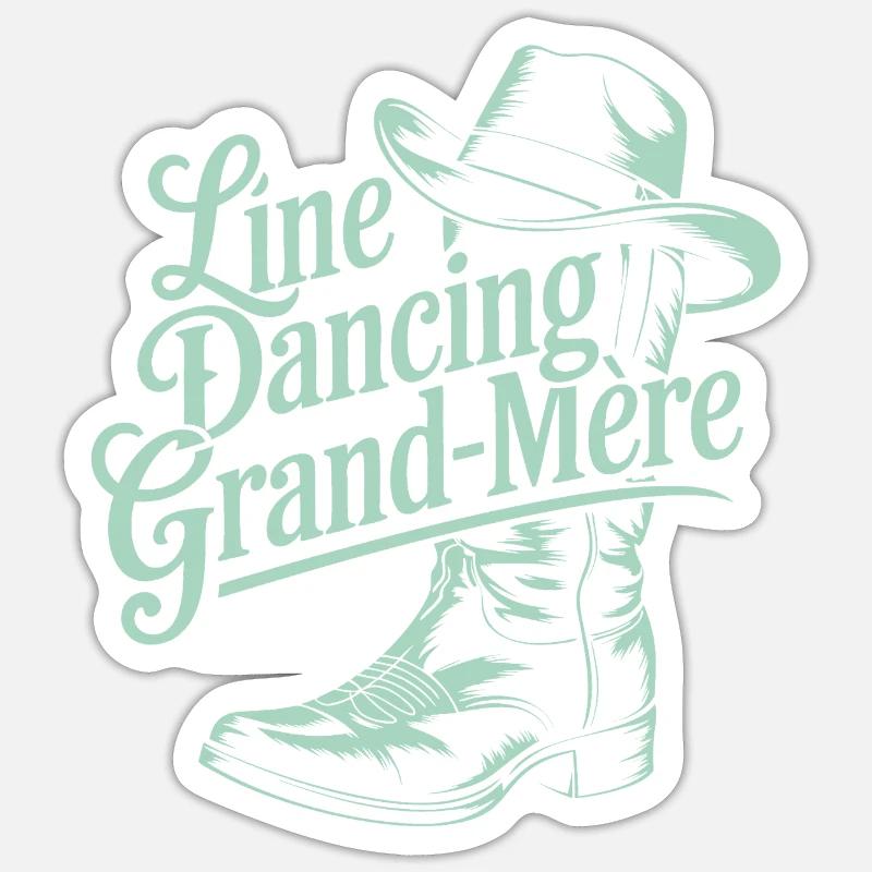 Line Dancing Oma - Sticker Größe S (10 x 10 cm) - Mattweiß