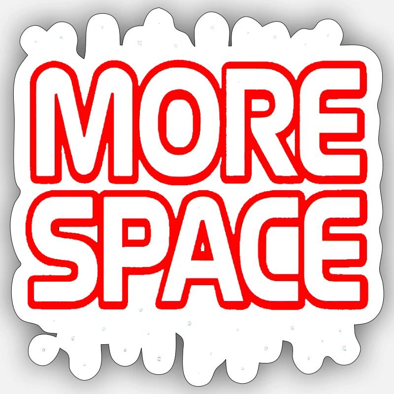Plus de texte néon spatial - Sticker taille S (10 x 10 cm) - blanc mat