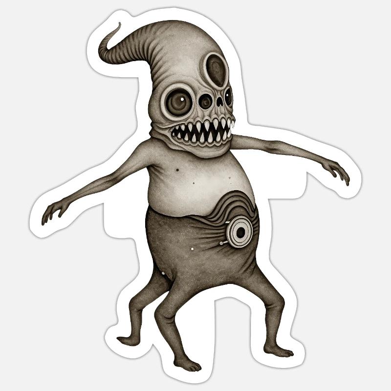 BUG #13 - dark hell - Sticker taille S (10 x 10 cm) - blanc mat