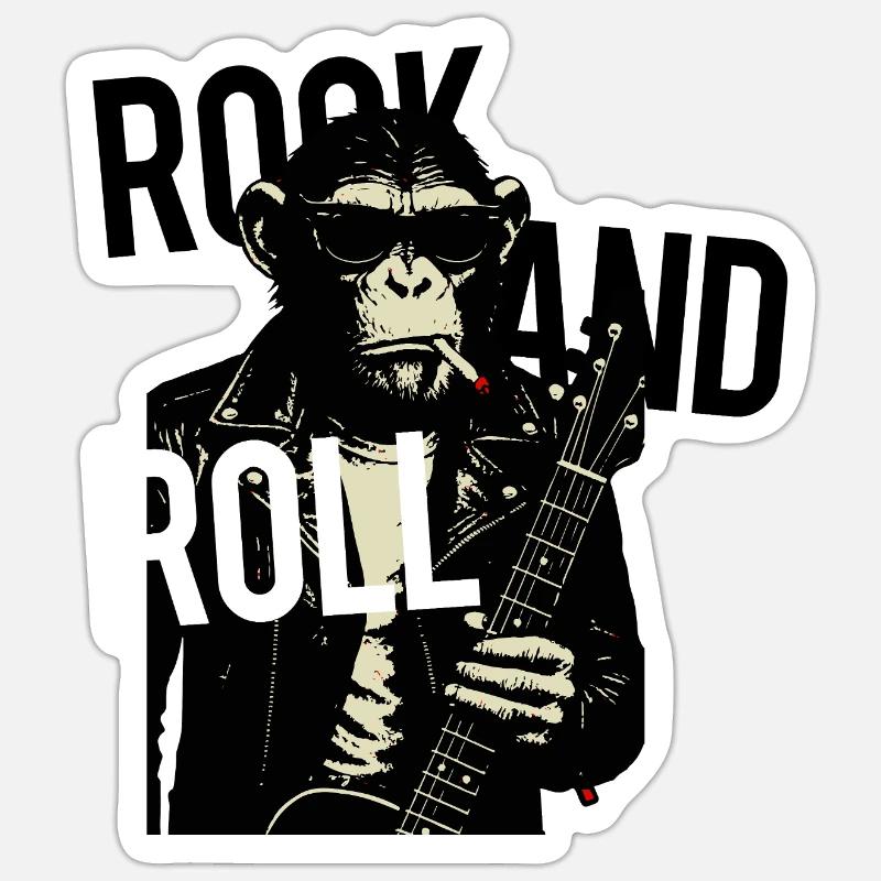 Rollin Monkey Rock  - Sticker size S (10 x 10 cm) - white matte