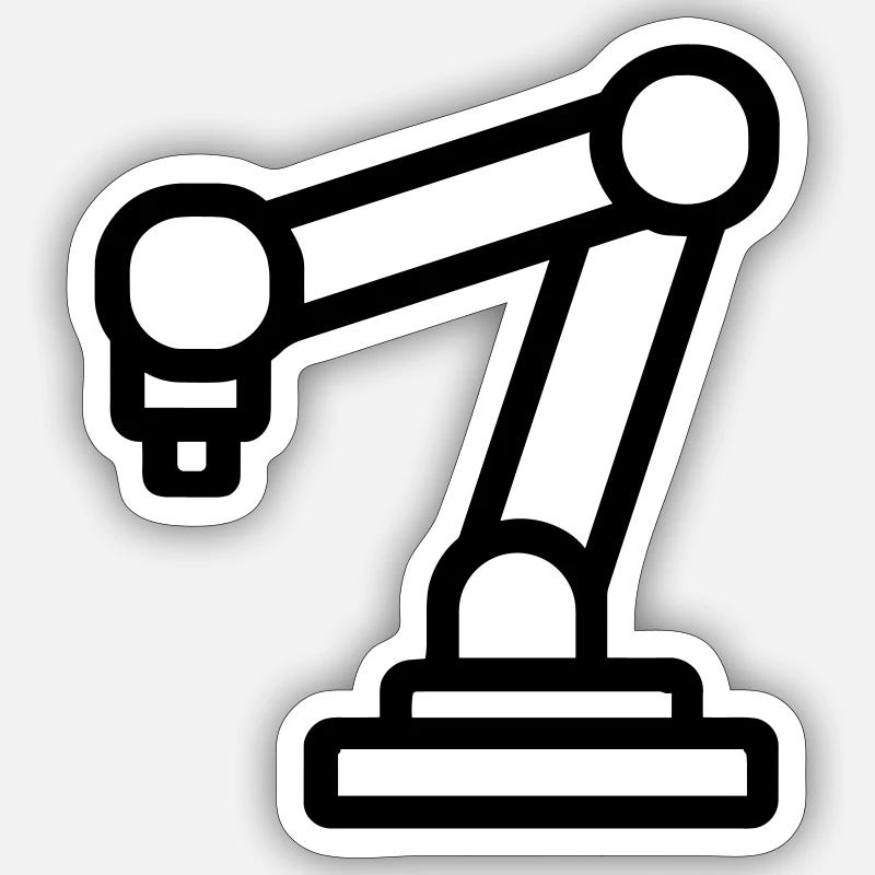bras robotique - Sticker taille S (10 x 10 cm) - blanc mat