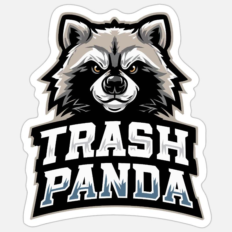 Trash Panda Waschbär Emblem Sticker Größe S (10 x 10 cm)