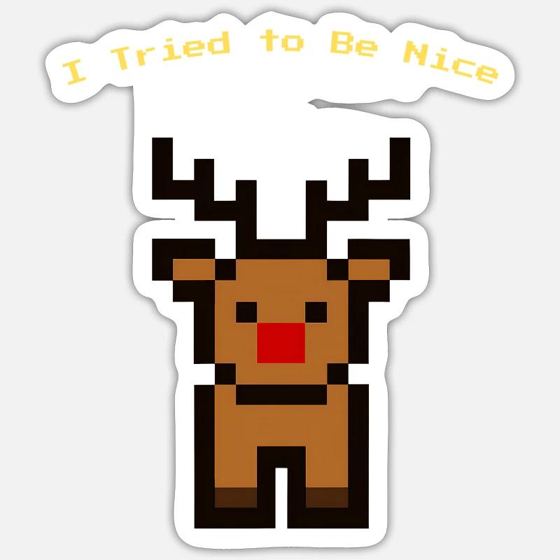 Pixel Rudolph - Sticker size S (10 x 10 cm) - white matte