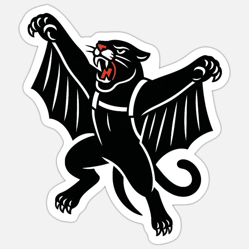 Dunkler Fledermausdämon Graphik - Sticker Größe S (10 x 10 cm) - Mattweiß