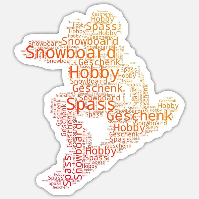 Message de snowboard clair - Sticker taille S (10 x 10 cm) - blanc mat