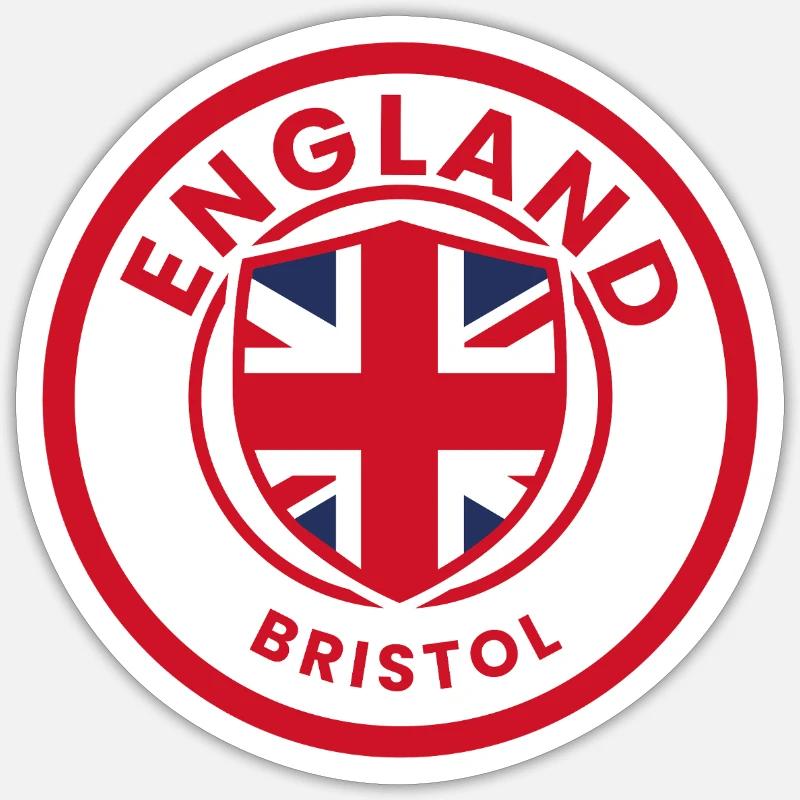 England Bristol Shield Logo - Sticker Größe S (10 x 10 cm) - Mattweiß