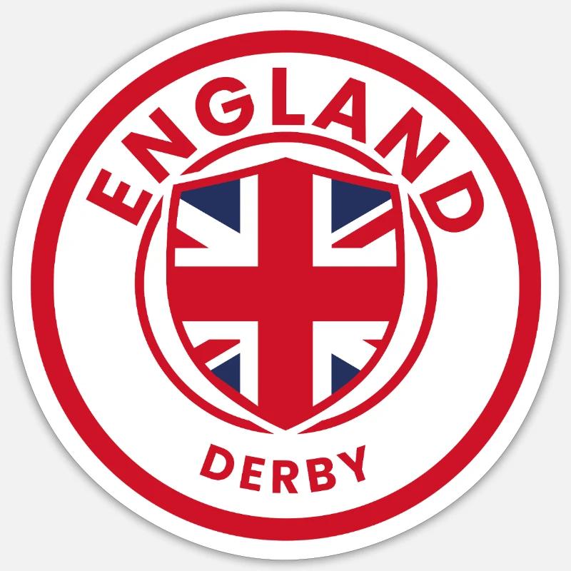 Blason du Derby d’Angleterre - Sticker taille S (10 x 10 cm) - blanc mat