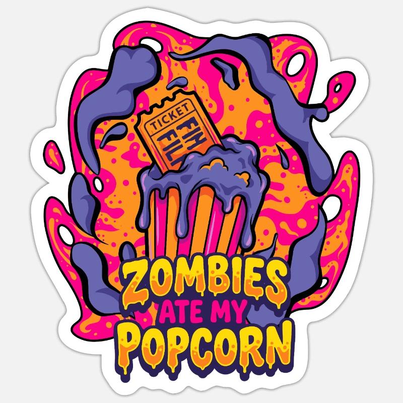 Les zombies mangent mon pop-corn Sticker taille S (10 x 10 cm)