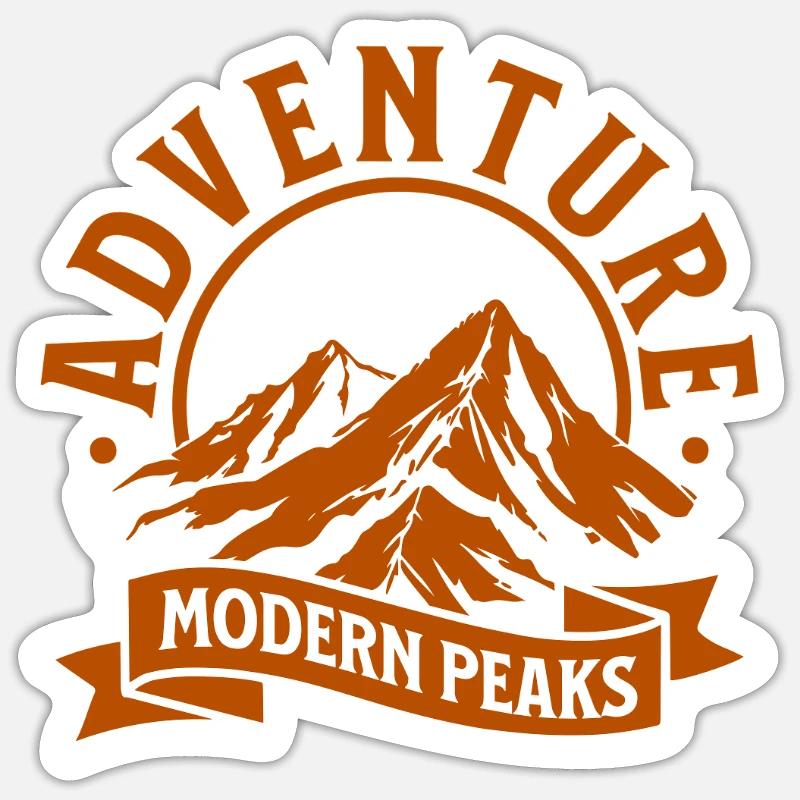 Moderne Bergabenteuer Peaks Sticker Größe S (10 x 10 cm)