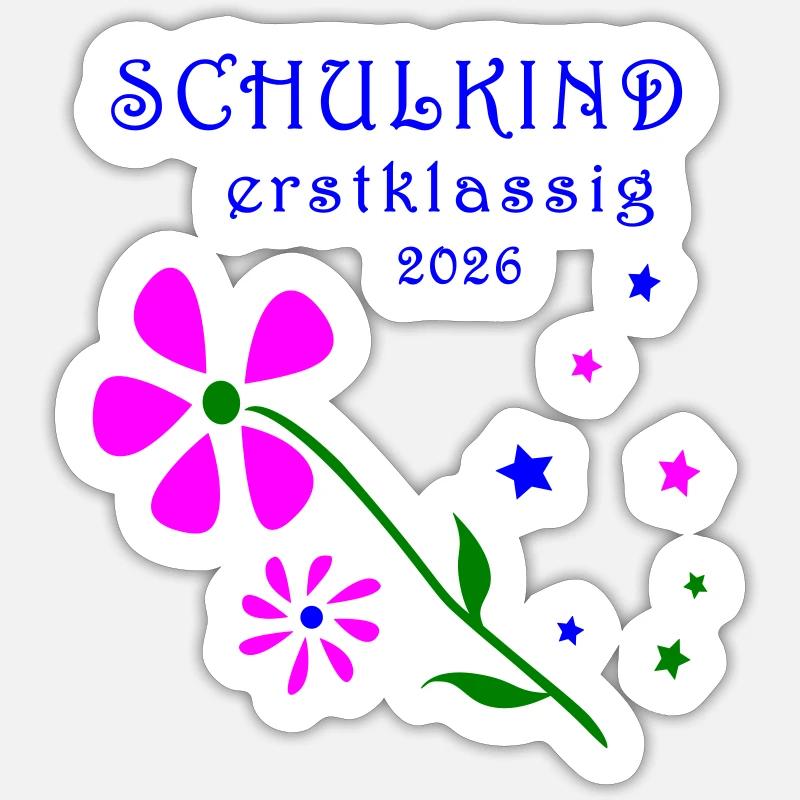 School Child First Class - Sticker size S (10 x 10 cm) - white matte