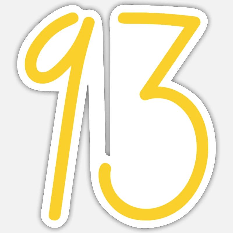 93 - Sticker Größe S (10 x 10 cm) - Mattweiß