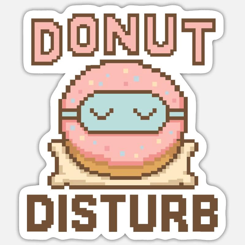 Donut Disturb – Süßer Schlafmodus - Sticker Größe S (10 x 10 cm) - Mattweiß