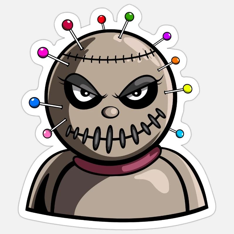 Vodoopuppe - Sticker Größe S (10 x 10 cm) - Mattweiß